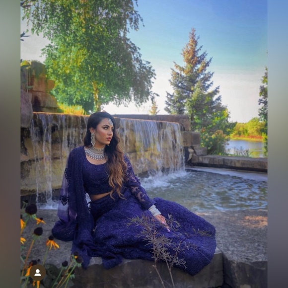 Beautiful Indian/Pakistani Blue Lehenga Choli Wedding Wear *Heavy* - Picture 2 of 4